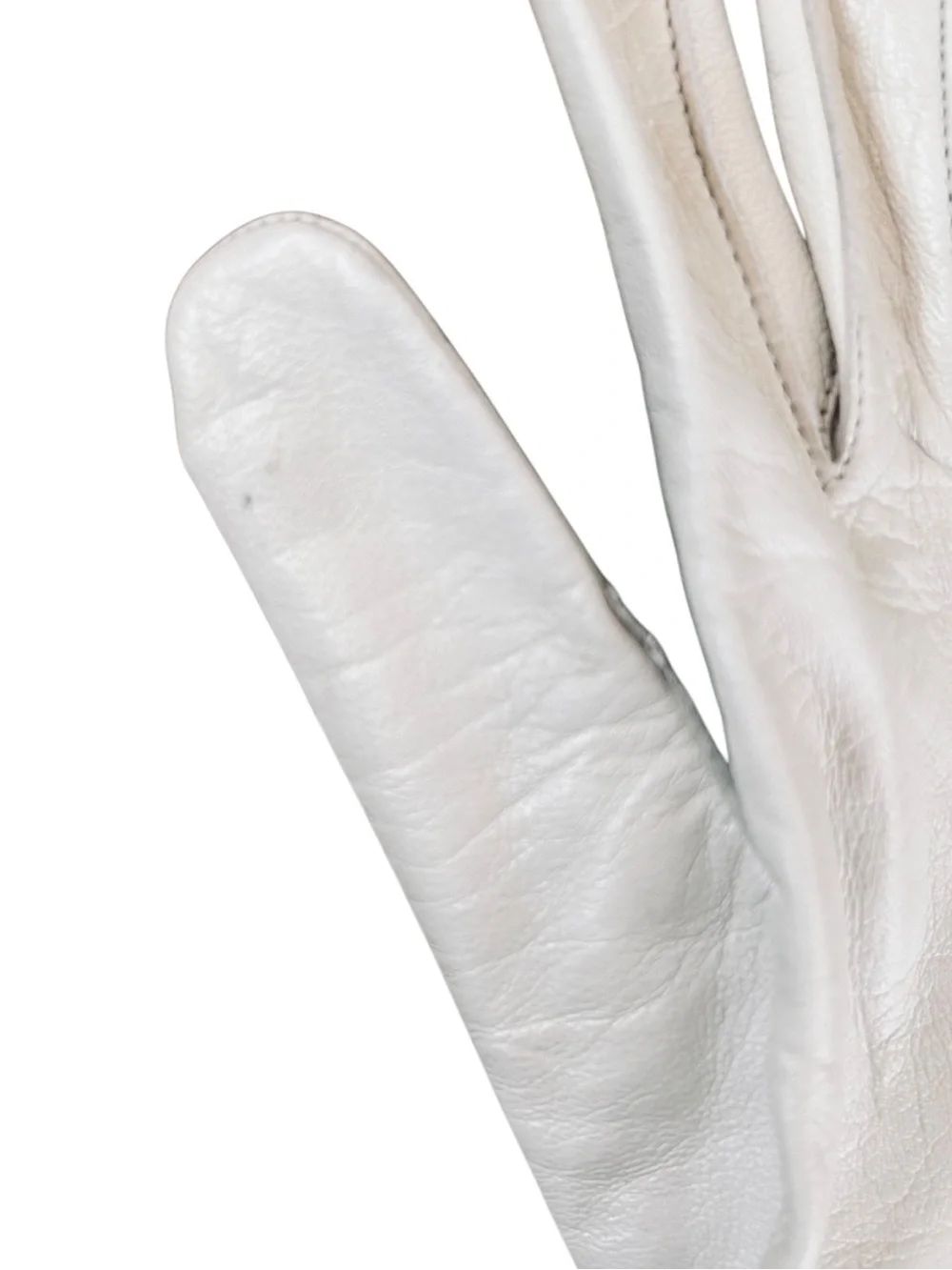 4/$20 Vintage Fownes White Leather Dress Gloves Size 7.5 Washable Leather